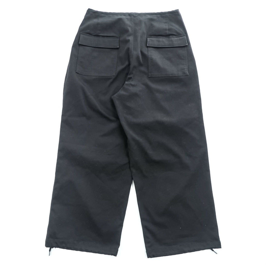 B:MING by BEAMS ワイドイージーパンツ L ブラック ストレッチ ドローコード 裏起毛 オーバーパンツ 92-24-0474-147