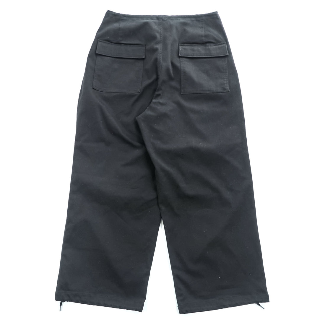 B:MING by BEAMS ワイドイージーパンツ L ブラック ストレッチ ドローコード 裏起毛 オーバーパンツ 92-24-0474-147