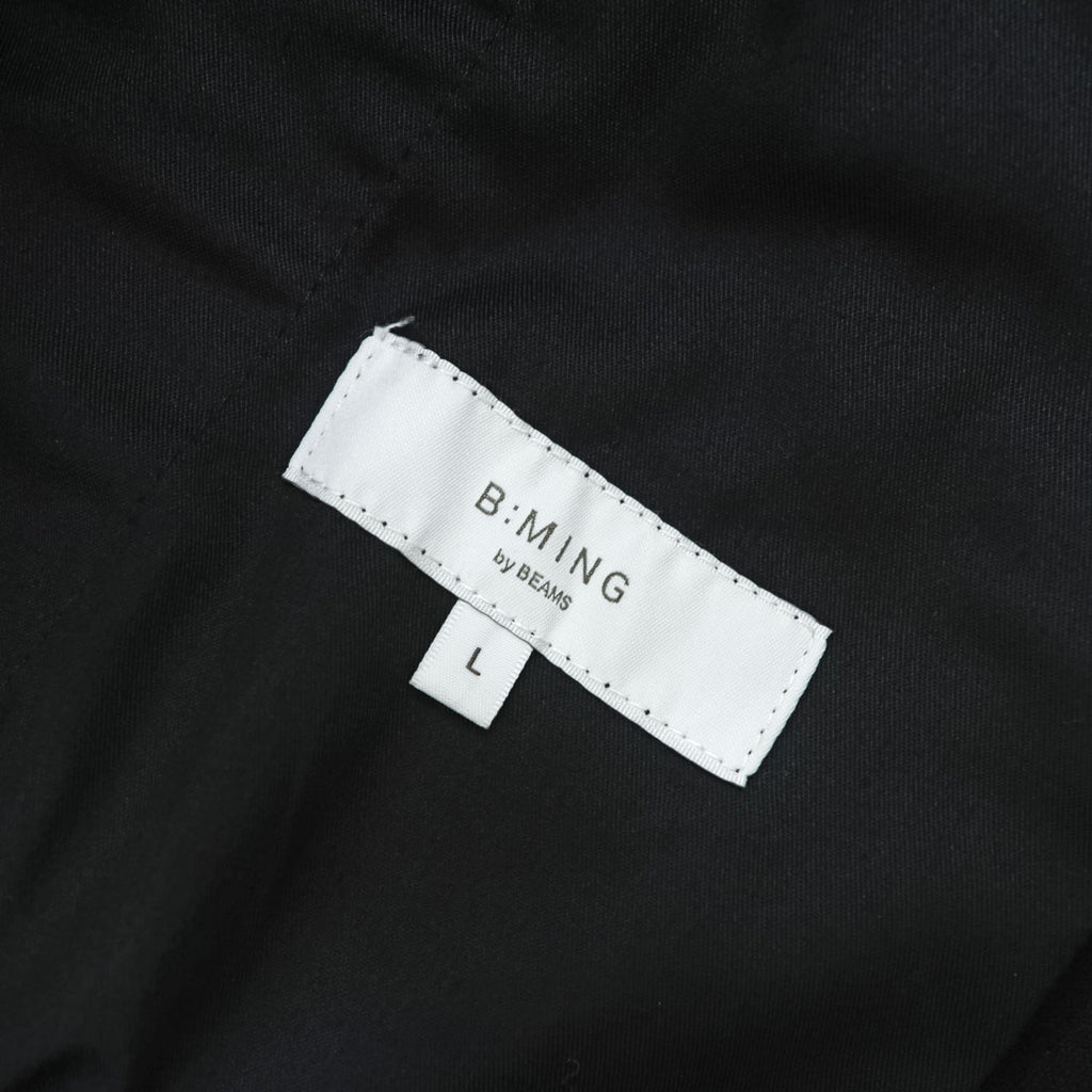 B:MING by BEAMS ワイドイージーパンツ L ブラック ストレッチ ドローコード 裏起毛 オーバーパンツ 92-24-0474-147