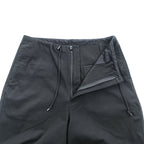 B:MING by BEAMS ワイドイージーパンツ L ブラック ストレッチ ドローコード 裏起毛 オーバーパンツ 92-24-0474-147