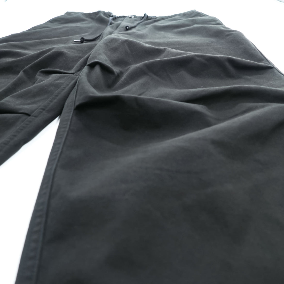 B:MING by BEAMS ワイドイージーパンツ L ブラック ストレッチ ドローコード 裏起毛 オーバーパンツ 92-24-0474-147