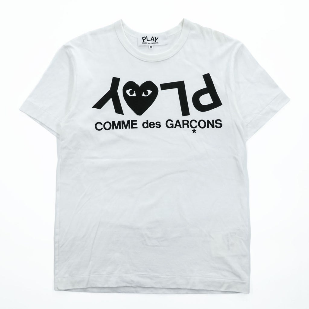 PLAY COMME des GARÇONS Inverted Logo Heart T-Shirt White Size M AZ-T068