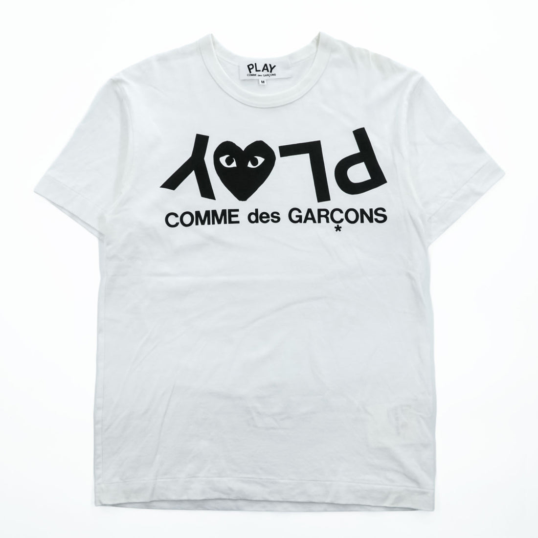 PLAY COMME des GARÇONS Inverted Logo Heart T-Shirt White Size M AZ-T068
