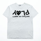 PLAY COMME des GARÇONS Inverted Logo Heart T-Shirt White Size M AZ-T068