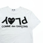 PLAY COMME des GARÇONS Inverted Logo Heart T-Shirt White Size M AZ-T068