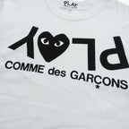 PLAY COMME des GARÇONS Inverted Logo Heart T-Shirt White Size M AZ-T068