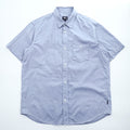 STUSSY 90年代 USA製 ヴィンテージ 半袖 オックスフォードシャツ L ブルー 紺タグ