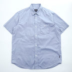 STUSSY 90年代 USA製 ヴィンテージ 半袖 オックスフォードシャツ L ブルー 紺タグ