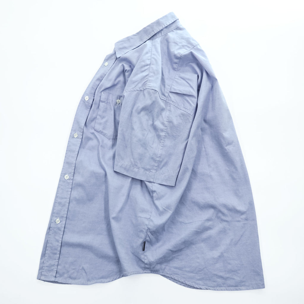 STUSSY 90年代 USA製 ヴィンテージ 半袖 オックスフォードシャツ L ブルー 紺タグ