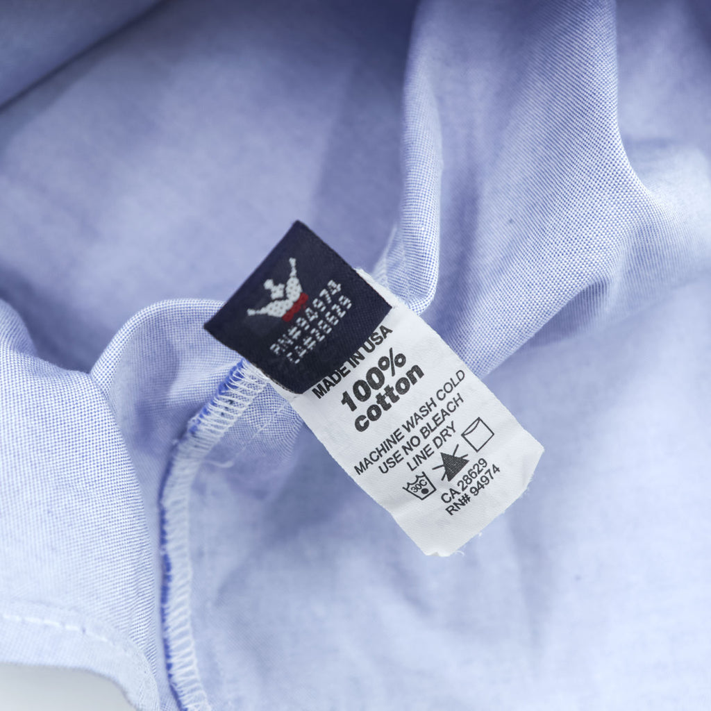 STUSSY 90年代 USA製 ヴィンテージ 半袖 オックスフォードシャツ L ブルー 紺タグ