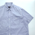 STUSSY 90年代 USA製 ヴィンテージ 半袖 オックスフォードシャツ L ブルー 紺タグ