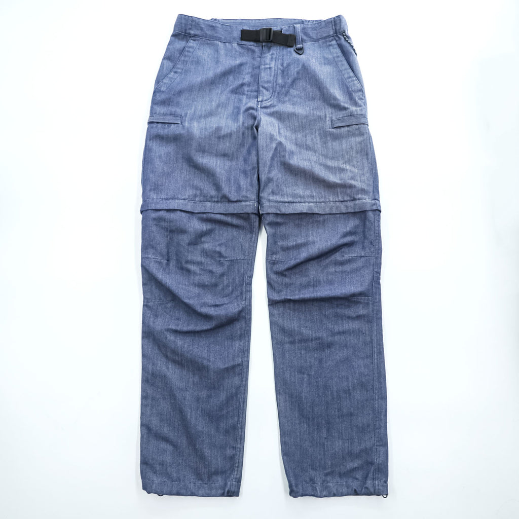 Columbia シェル アウトドア 2WAY コンバーチブルパンツ OMNI-SHIELD ショートパンツ M ブルー ベルト付 ドローコード PM4423