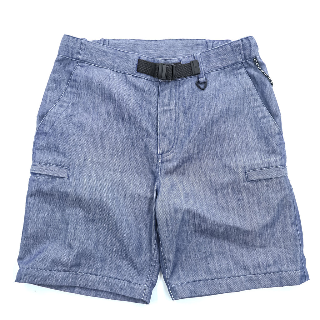 Columbia シェル アウトドア 2WAY コンバーチブルパンツ OMNI-SHIELD ショートパンツ M ブルー ベルト付 ドローコード PM4423