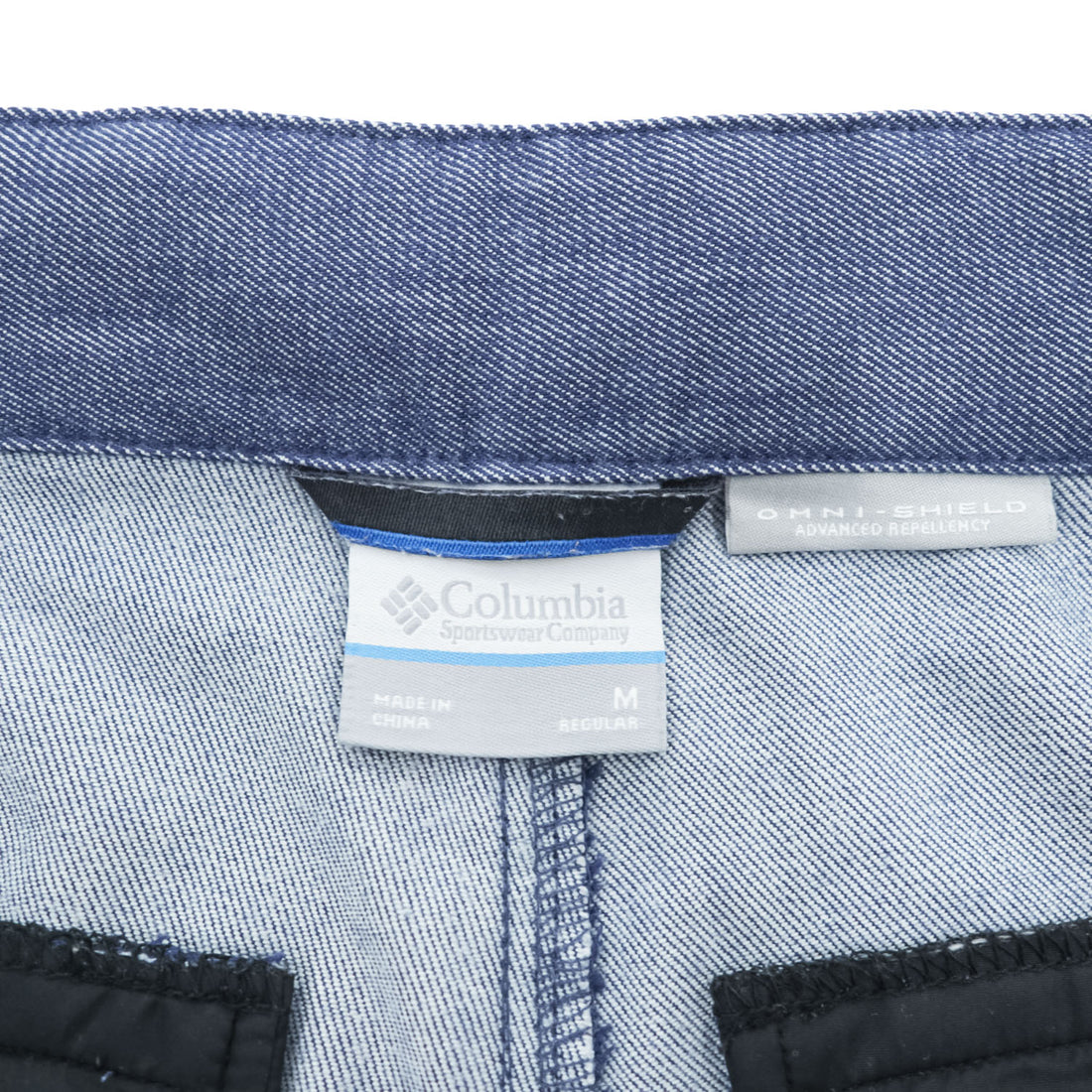 Columbia シェル アウトドア 2WAY コンバーチブルパンツ OMNI-SHIELD ショートパンツ M ブルー ベルト付 ドローコード PM4423