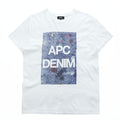A.P.C. 日本製 APC DENIM グラフィックプリント Tシャツ M ホワイト ブルー 4114413