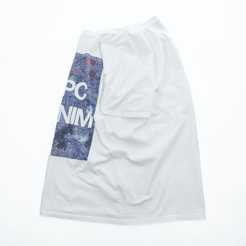 A.P.C. APC DENIM Graphic Print White Short Sleeve T-Shirt Size M Made in Japan