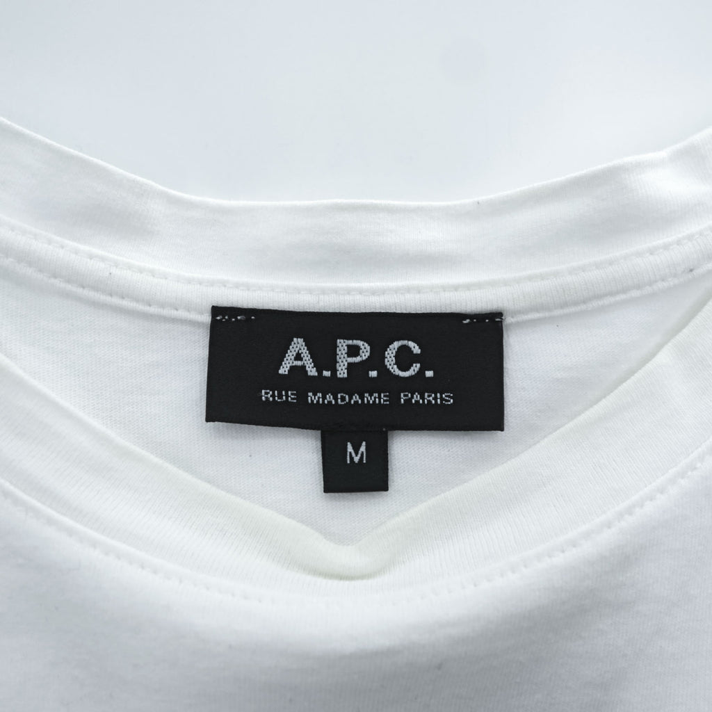 A.P.C. 日本製 APC DENIM グラフィックプリント Tシャツ M ホワイト ブルー 4114413