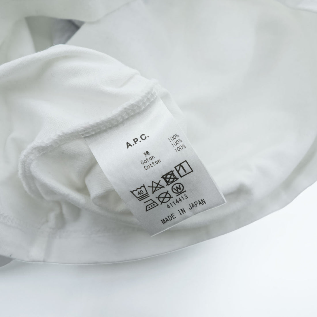 A.P.C. 日本製 APC DENIM グラフィックプリント Tシャツ M ホワイト ブルー 4114413