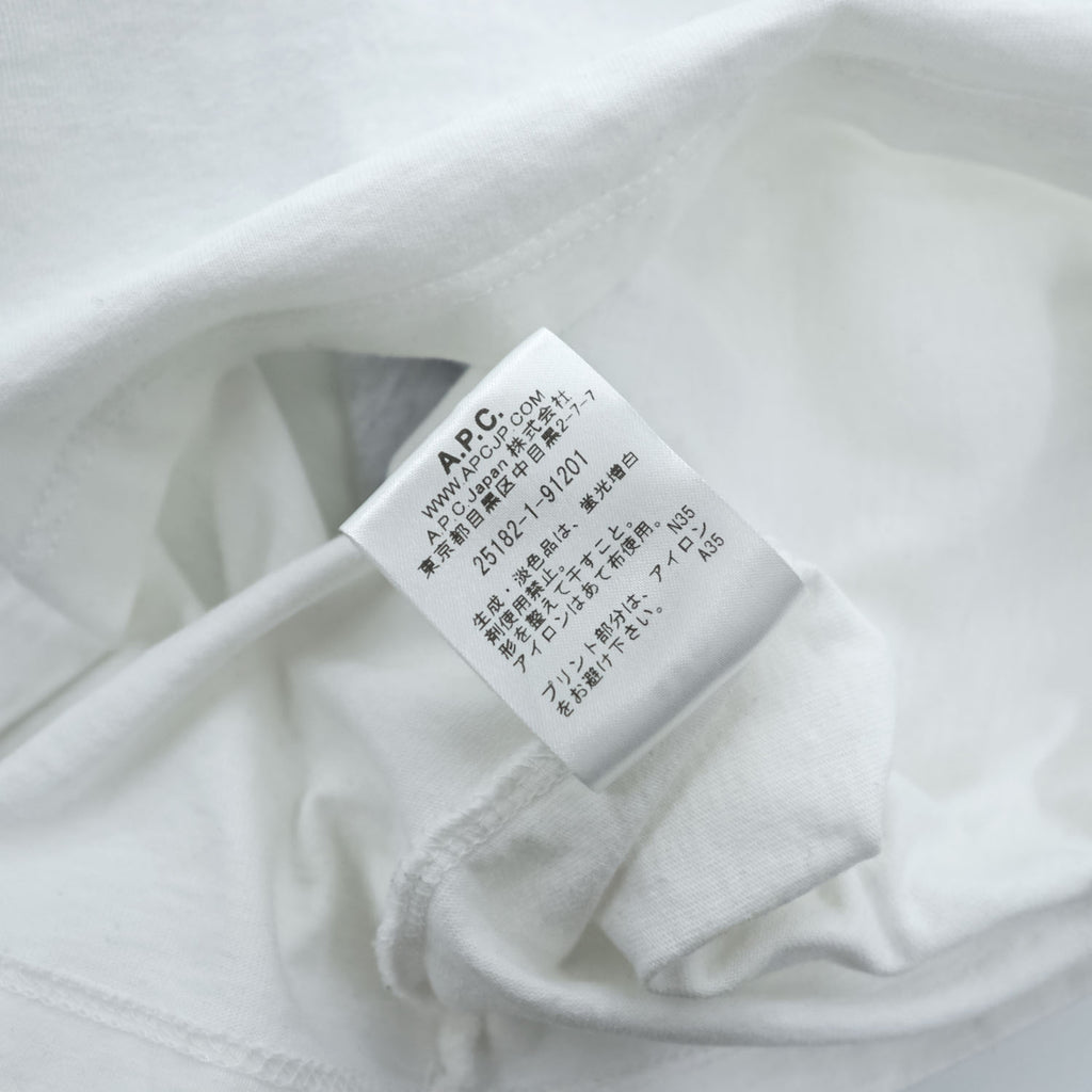 A.P.C. 日本製 APC DENIM グラフィックプリント Tシャツ M ホワイト ブルー 4114413