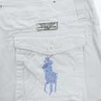 Polo Ralph Lauren 90年代 USA製 ポロチノ カーゴショーツ ショートパンツ ハーフパンツ L ホワイト キャンバス ビッグポニー