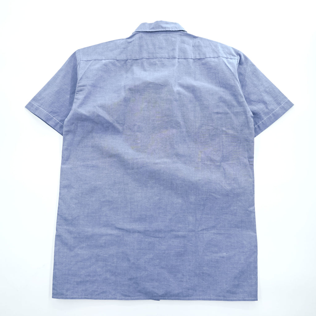 Dickies 90年代 ヴィンテージ シャンブレー 半袖ワークシャツ M ブルー ボックスシルエット