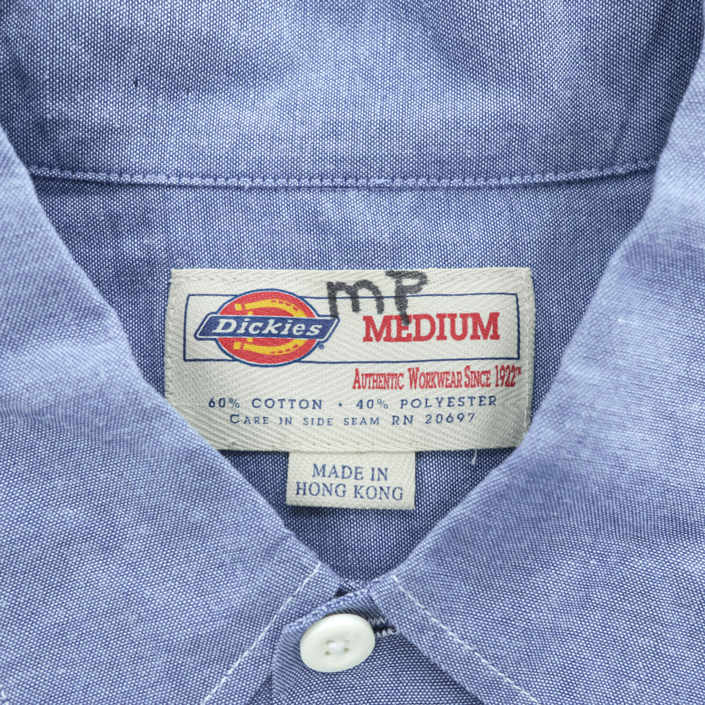 Dickies 90年代 ヴィンテージ シャンブレー 半袖ワークシャツ M ブルー ボックスシルエット