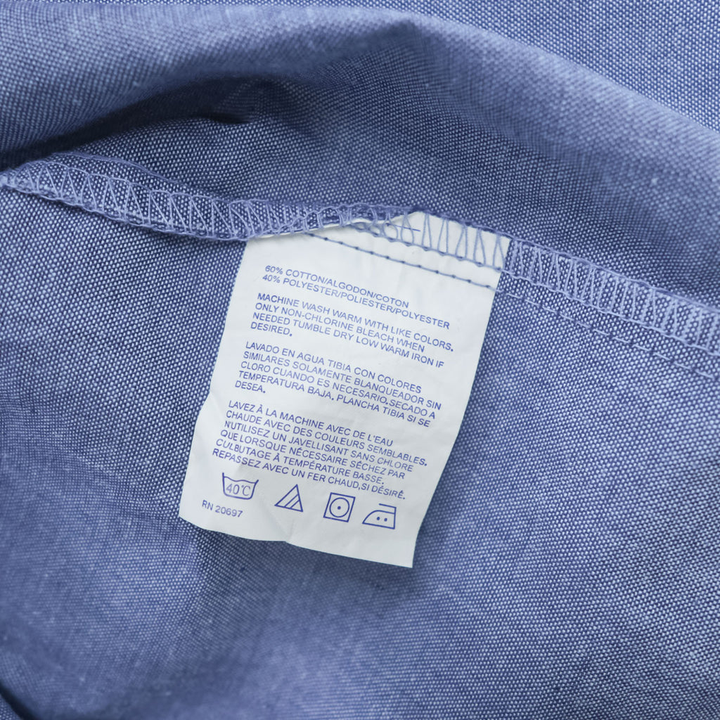 Dickies 90年代 ヴィンテージ シャンブレー 半袖ワークシャツ M ブルー ボックスシルエット