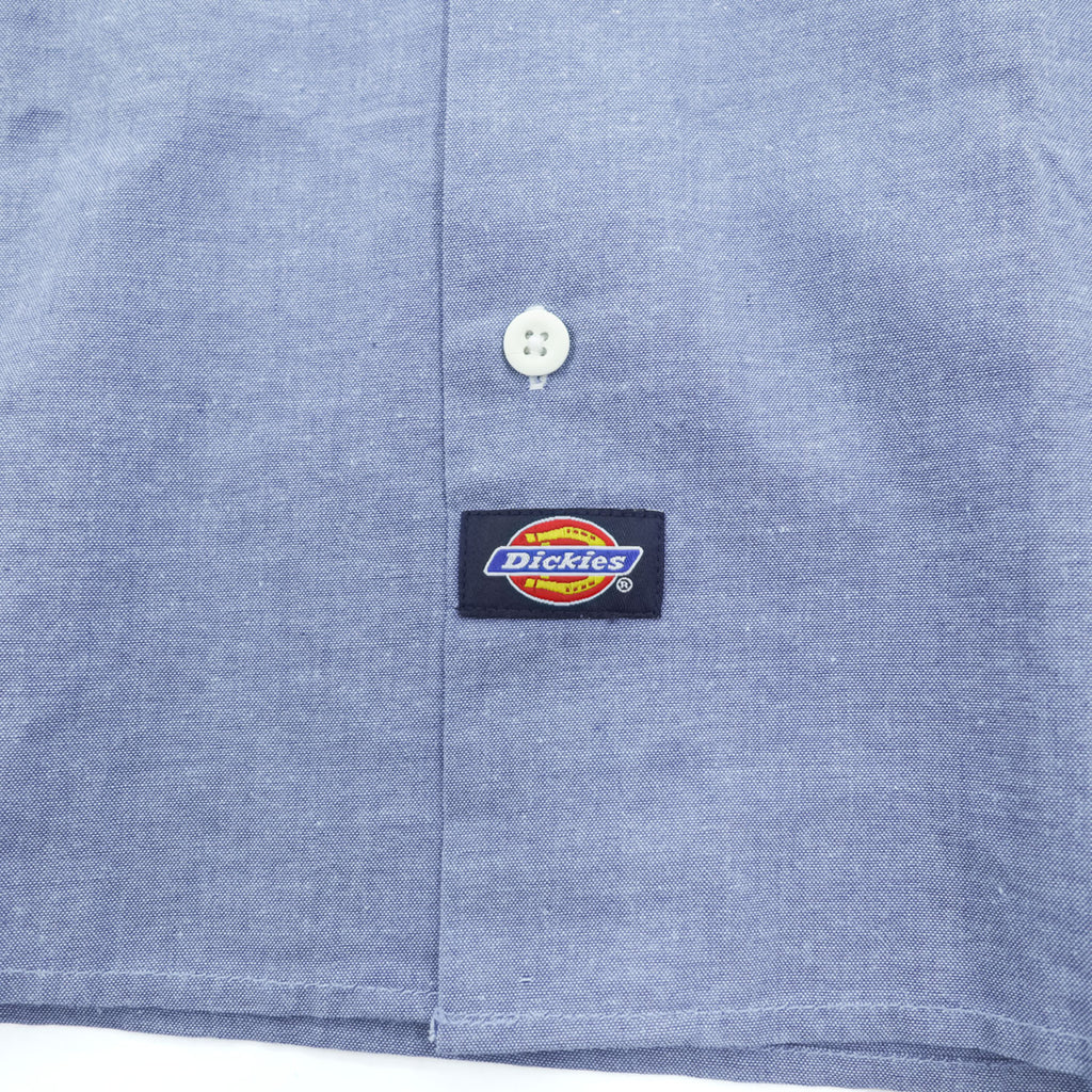 Dickies 90年代 ヴィンテージ シャンブレー 半袖ワークシャツ M ブルー ボックスシルエット