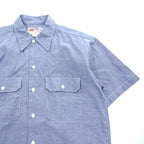 Dickies 90年代 ヴィンテージ シャンブレー 半袖ワークシャツ M ブルー ボックスシルエット