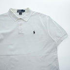 Polo Ralph Lauren 90年代 ヴィンテージ ポロシャツ L ホワイト 刺繍 スモールポニー ロゴ 鹿の子