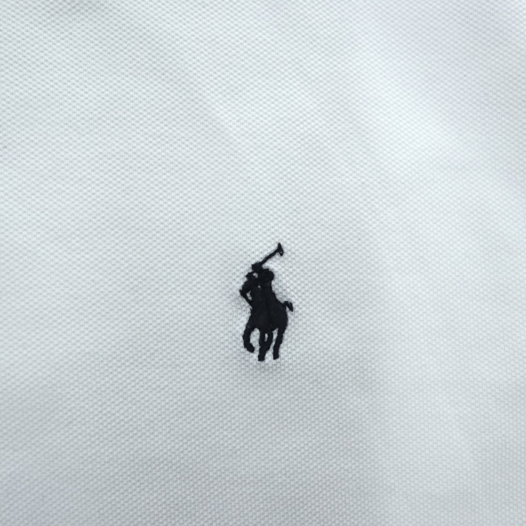 Polo Ralph Lauren 90年代 ヴィンテージ ポロシャツ L ホワイト 刺繍 スモールポニー ロゴ 鹿の子