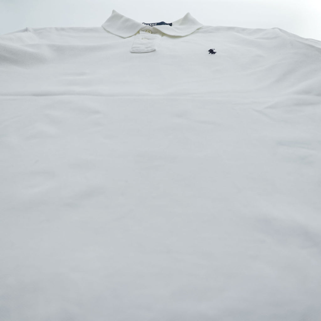 Polo Ralph Lauren 90年代 ヴィンテージ ポロシャツ L ホワイト 刺繍 スモールポニー ロゴ 鹿の子