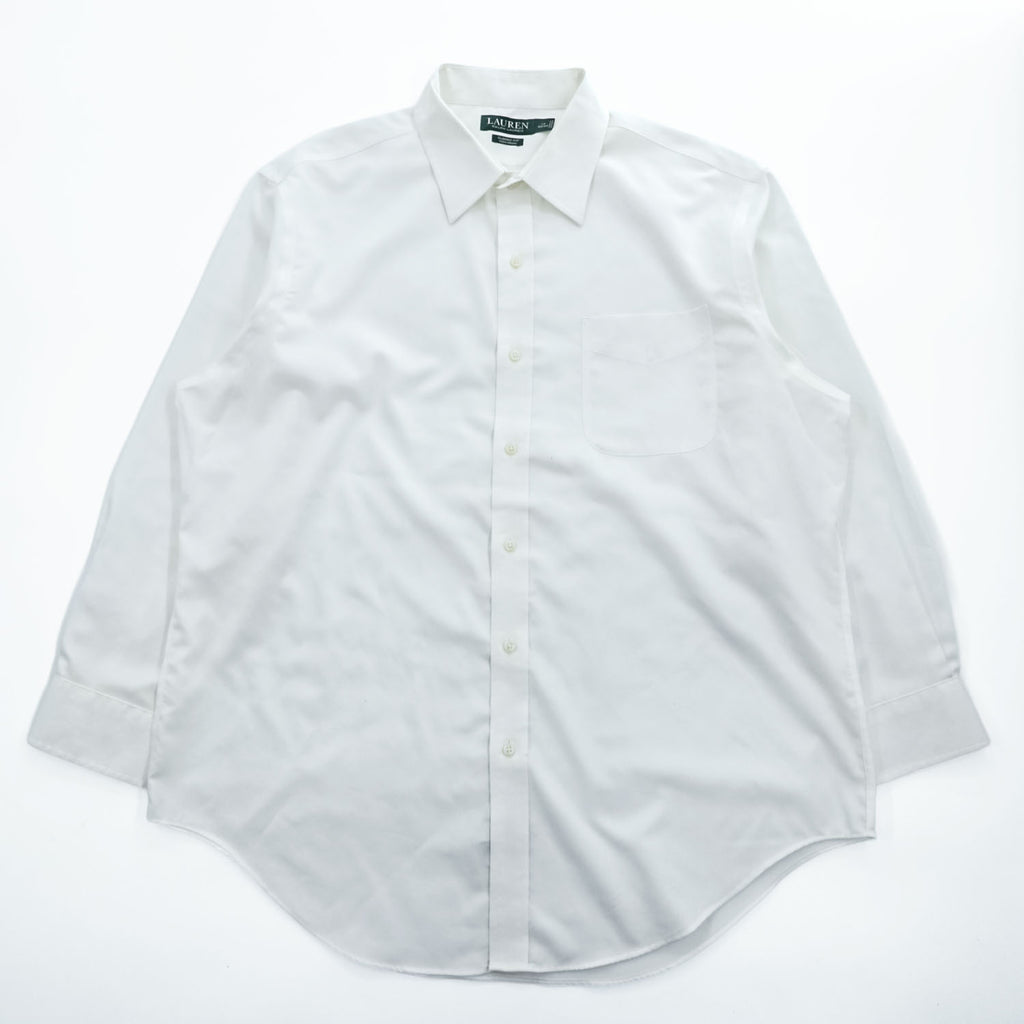 LAUREN RALPH LAUREN 長袖 ドレスシャツ L ホワイト CLASSIC FIT NON IRON