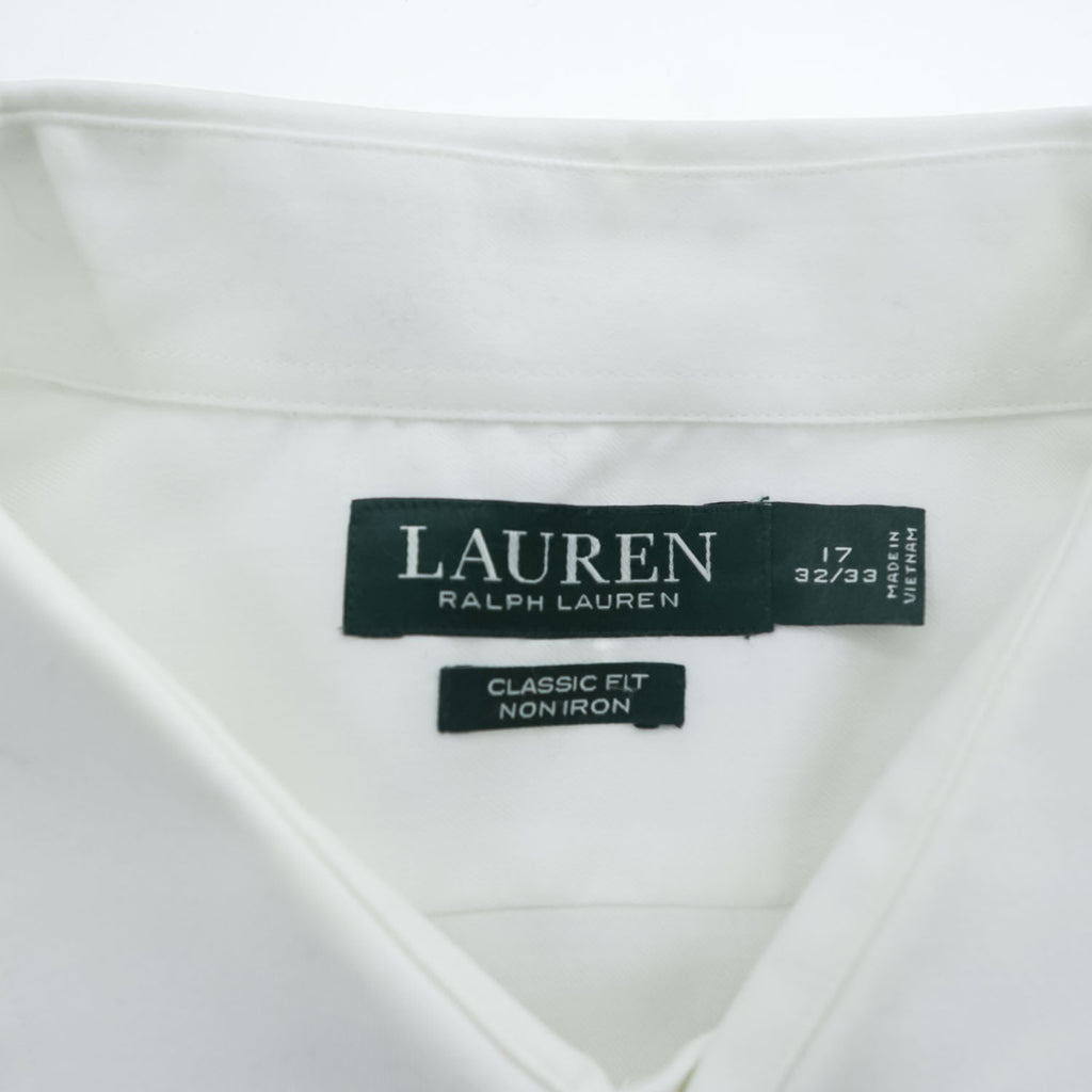 LAUREN RALPH LAUREN 長袖 ドレスシャツ L ホワイト CLASSIC FIT NON IRON