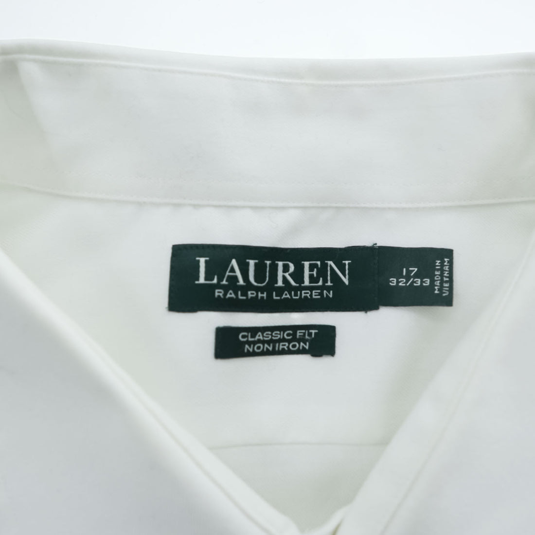 LAUREN RALPH LAUREN 長袖 ドレスシャツ L ホワイト CLASSIC FIT NON IRON