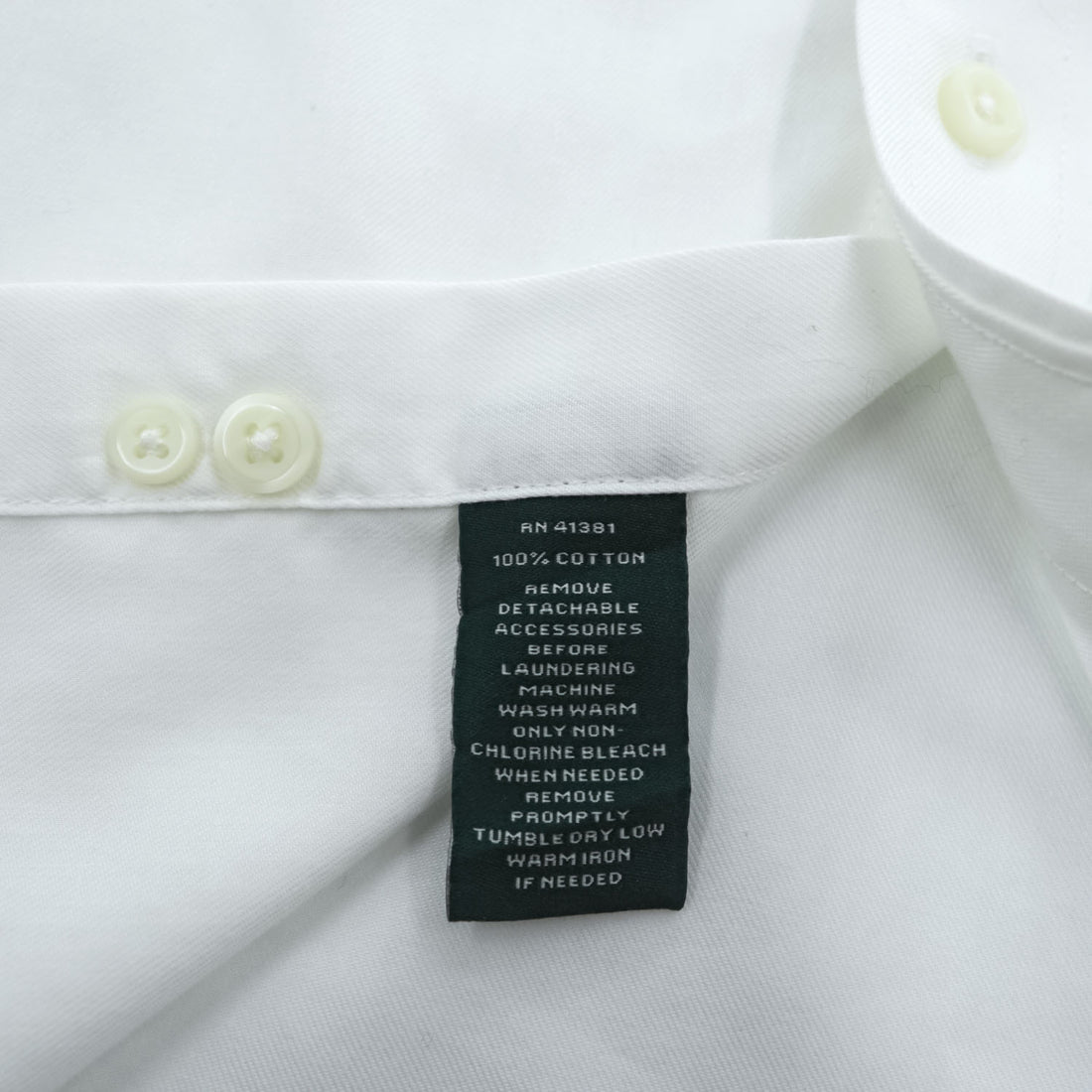LAUREN RALPH LAUREN 長袖 ドレスシャツ L ホワイト CLASSIC FIT NON IRON