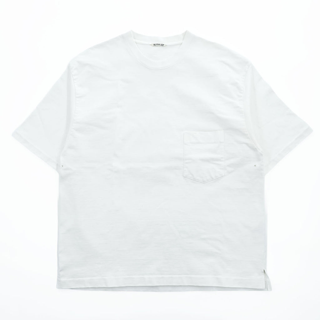 AURALEE 日本製 ポケット Tシャツ XL ホワイト シングルステッチ STAND UP TEE A9ST01SU
