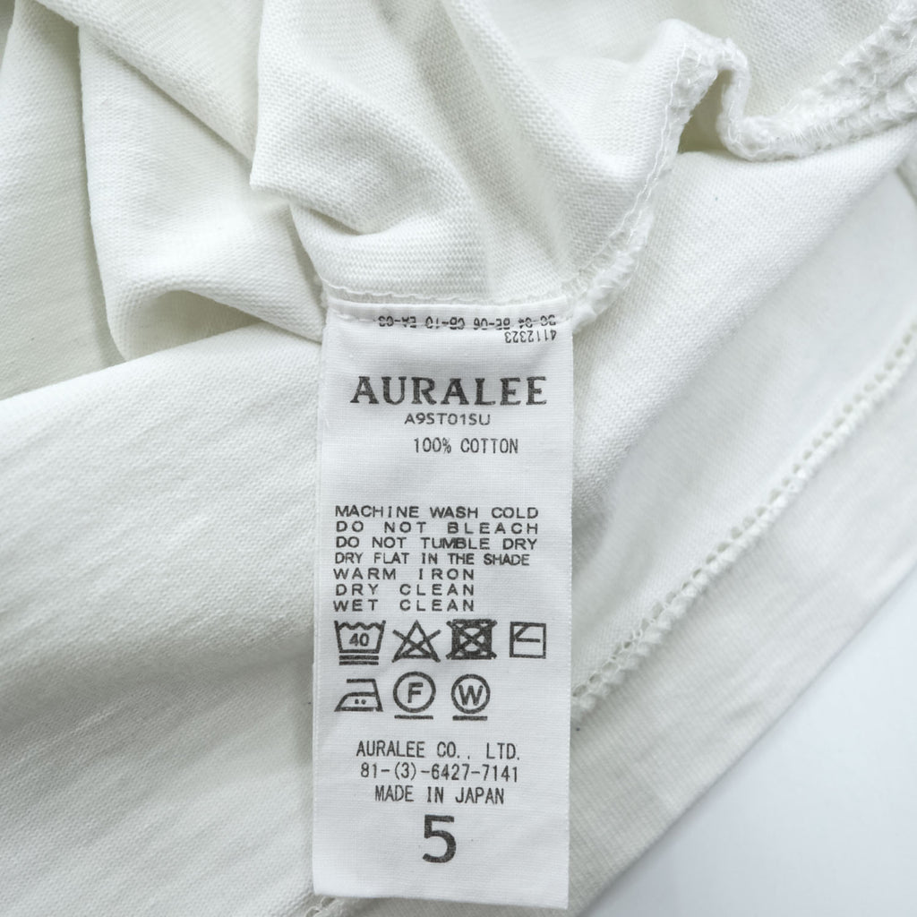 AURALEE 日本製 ポケット Tシャツ XL ホワイト シングルステッチ STAND UP TEE A9ST01SU