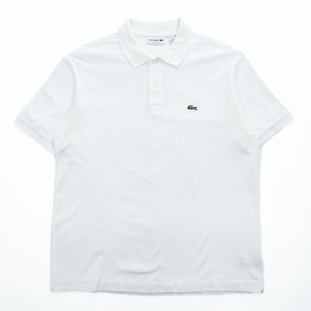 LACOSTE ポロシャツ L ホワイト ワンポイントロゴ CLASSIC FIT 鹿の子 FA10640