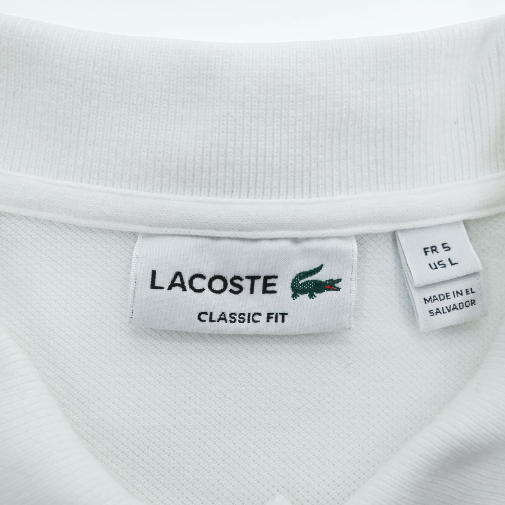 LACOSTE ポロシャツ L ホワイト ワンポイントロゴ CLASSIC FIT 鹿の子 FA10640