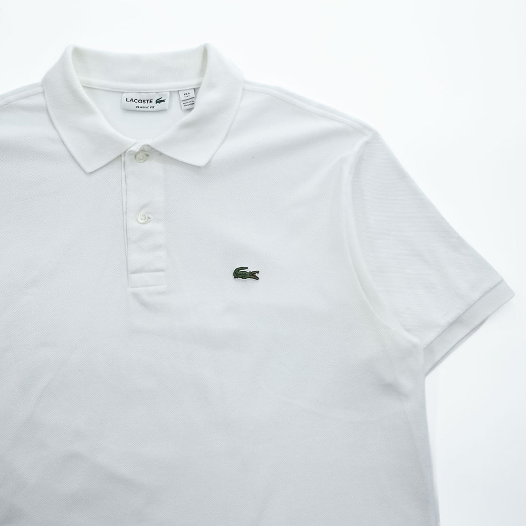 LACOSTE ポロシャツ L ホワイト ワンポイントロゴ CLASSIC FIT 鹿の子 FA10640