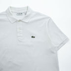 LACOSTE ポロシャツ L ホワイト ワンポイントロゴ CLASSIC FIT 鹿の子 FA10640
