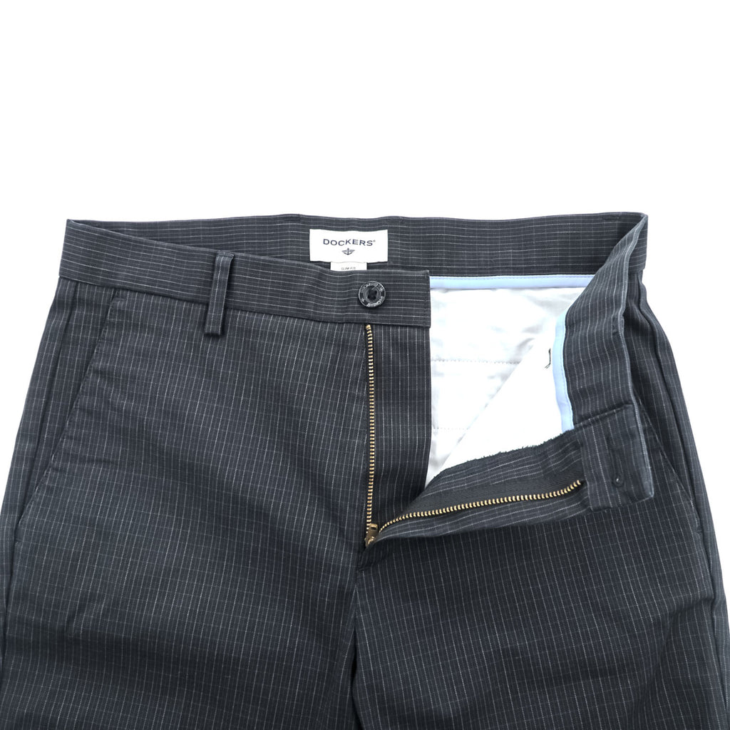 DOCKERS ( Levi's ) スリムフィット ピンストライプ ストレッチパンツ M ブラック チェック SLIM FIT