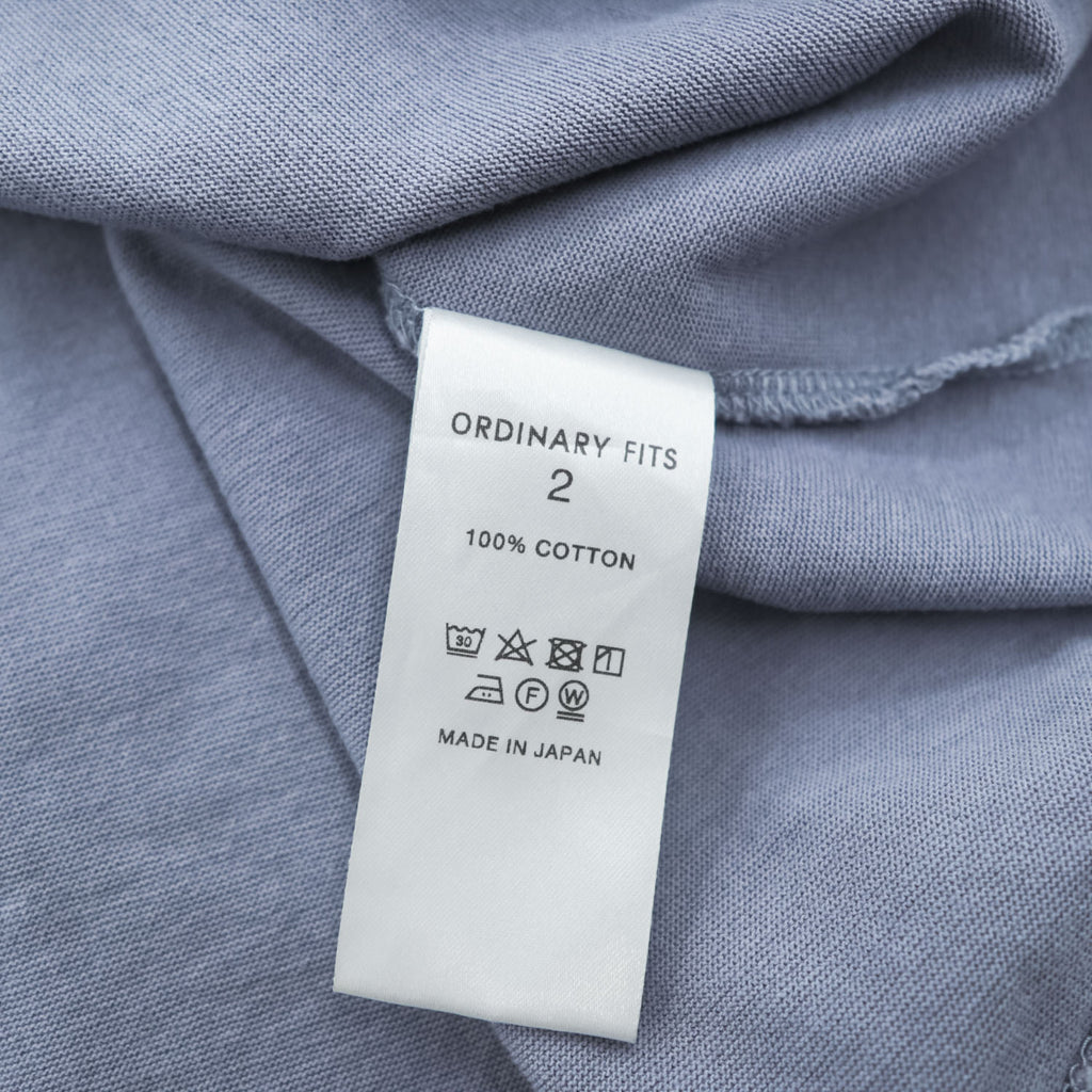 ORDINARY FITS 日本製 クルーネック Tシャツ M ブルーグレー コットン100%