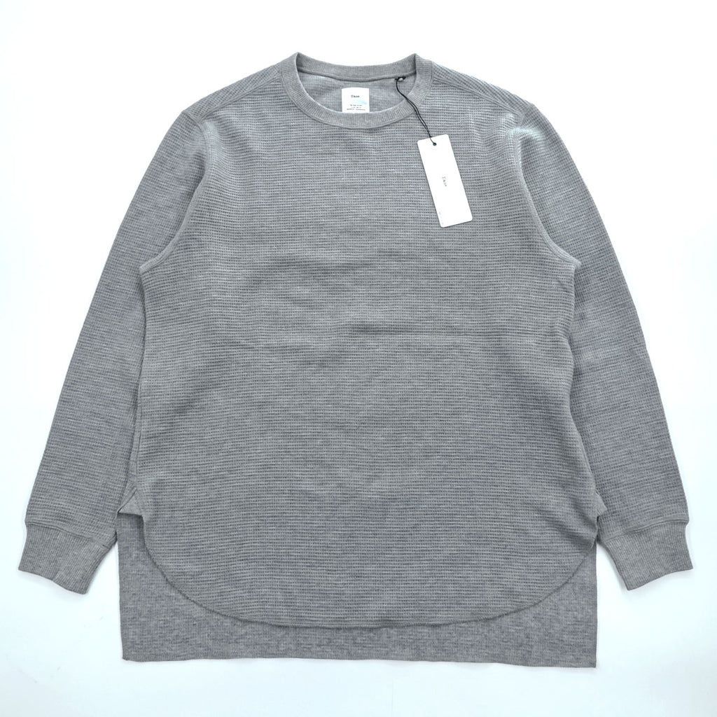 Name. 日本製 ワッフルサーマル カットソー WAFFLE THERMAL L/S 長袖 ロングスリーブ Tシャツ S グレー ラウンドカット NMCU-17SS-001 未使用品