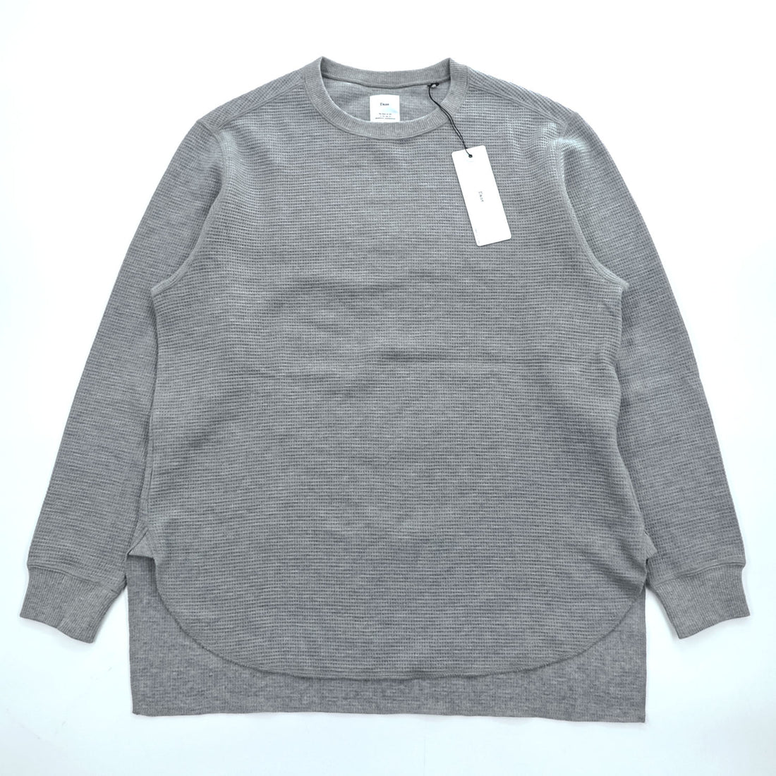 Name. 日本製 ワッフルサーマル カットソー WAFFLE THERMAL L/S 長袖 ロングスリーブ Tシャツ S グレー ラウンドカット NMCU-17SS-001 未使用品