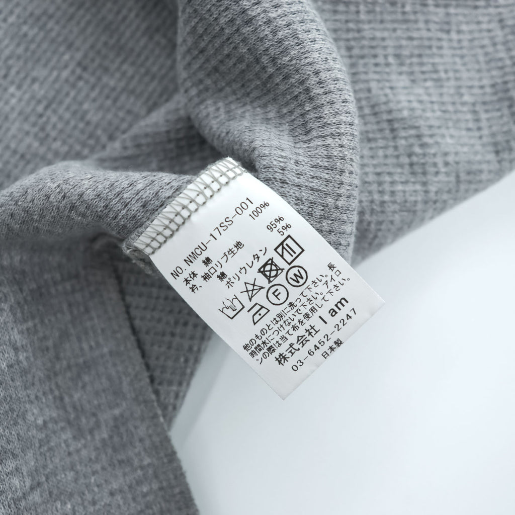 Name. 日本製 ワッフルサーマル カットソー WAFFLE THERMAL L/S 長袖 ロングスリーブ Tシャツ S グレー ラウンドカット NMCU-17SS-001 未使用品