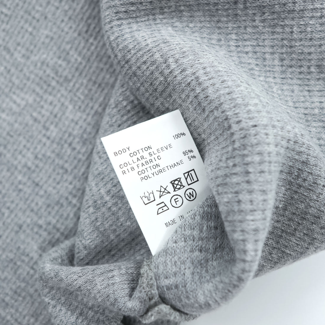 Name. 日本製 ワッフルサーマル カットソー WAFFLE THERMAL L/S 長袖 ロングスリーブ Tシャツ S グレー ラウンドカット NMCU-17SS-001 未使用品