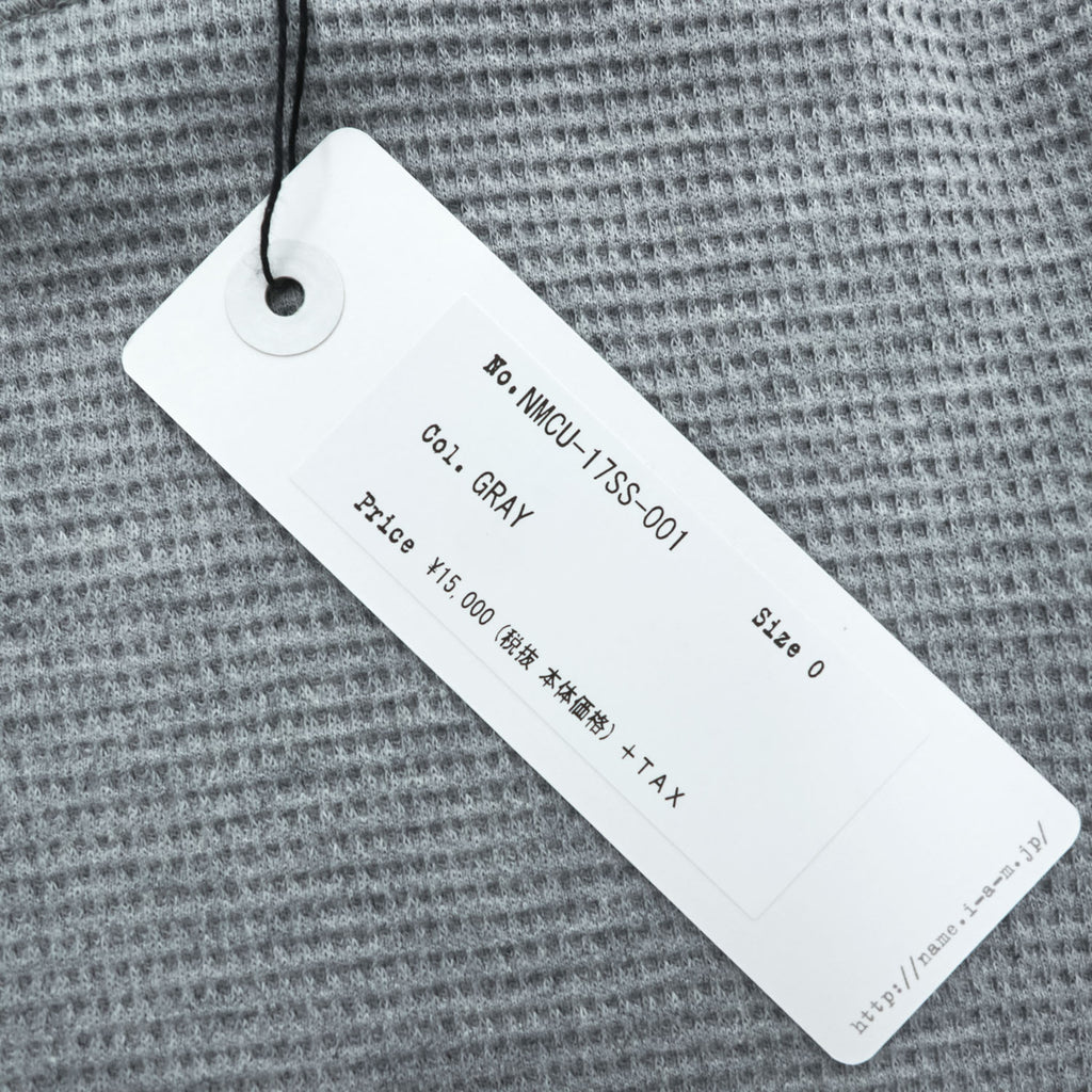Name. 日本製 ワッフルサーマル カットソー WAFFLE THERMAL L/S 長袖 ロングスリーブ Tシャツ S グレー ラウンドカット NMCU-17SS-001 未使用品