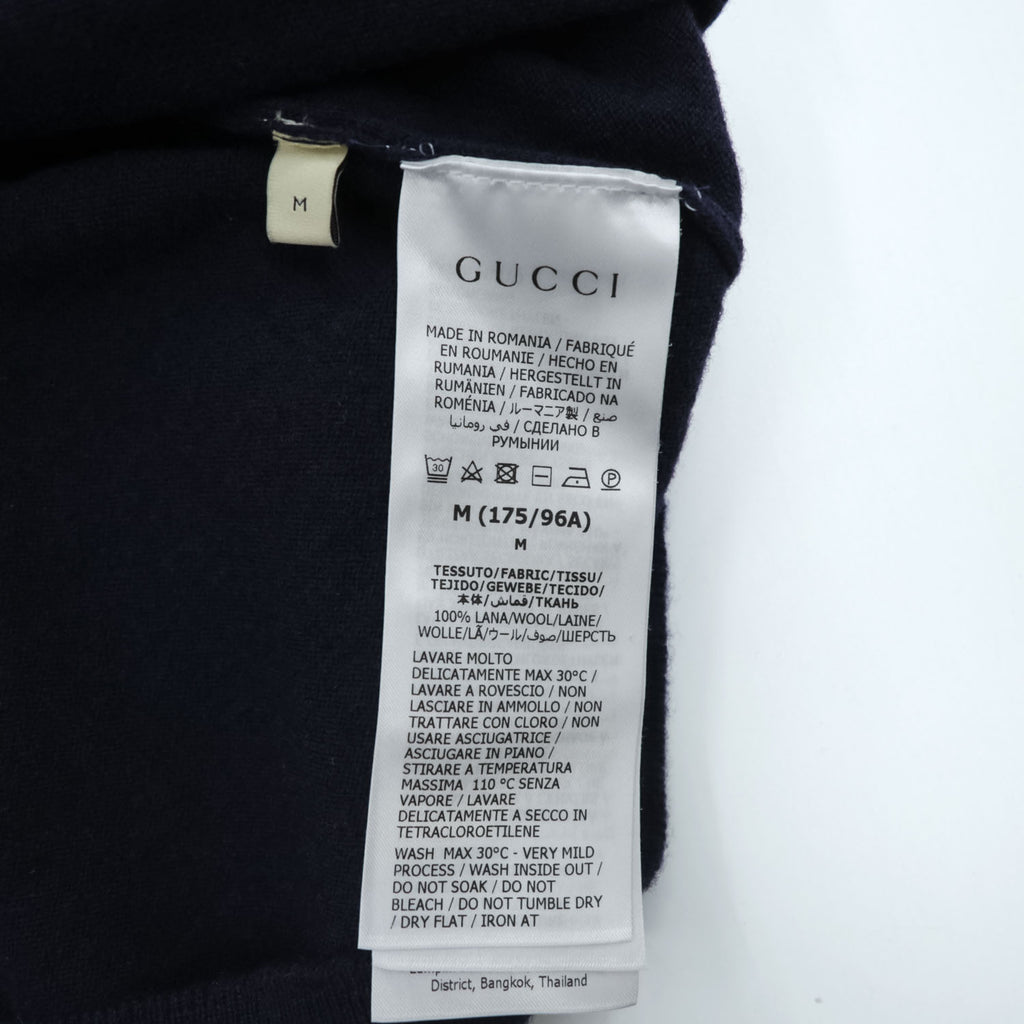 GUCCI ラムウール Vネック ニットベスト M ネイビー 羊毛 スタッフユニフォーム 制服 Uniform 非売品 Not For Sale